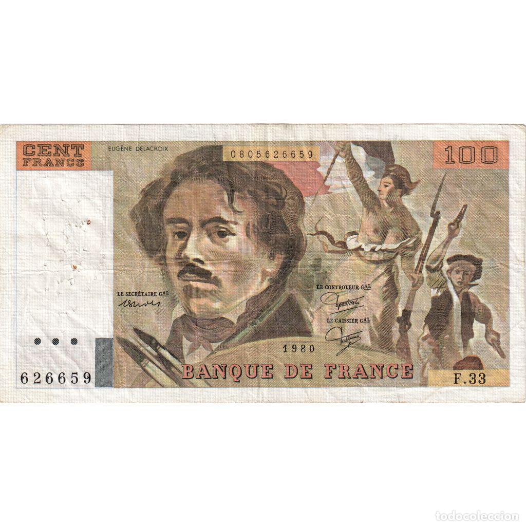 Billetes extranjeros: [#1515480] Francia, 100 Francs, Delacroix, 1980, F33, RC