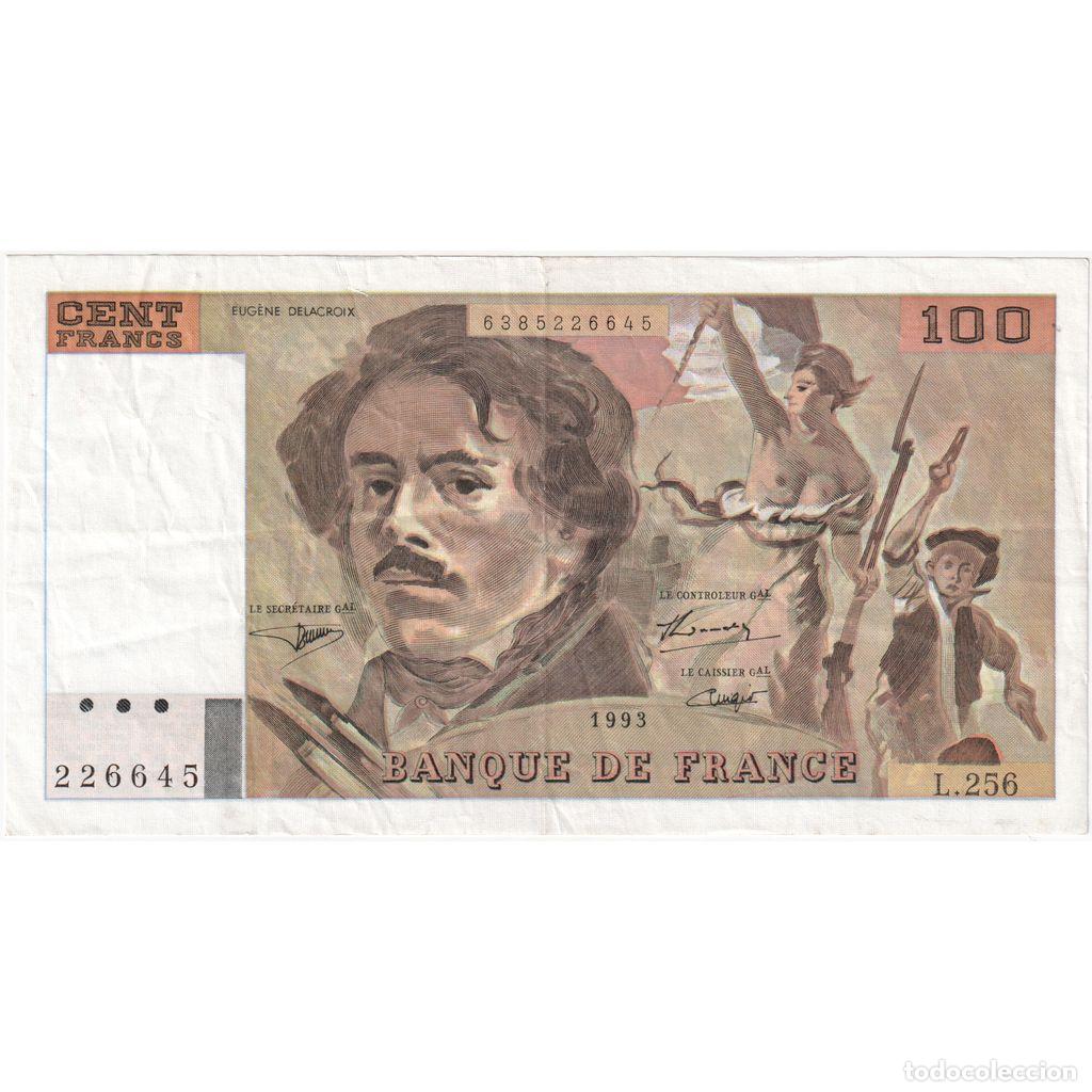 Billetes extranjeros: [#1515472] Francia, 100 Francs, Delacroix, 1993, L256, BC+