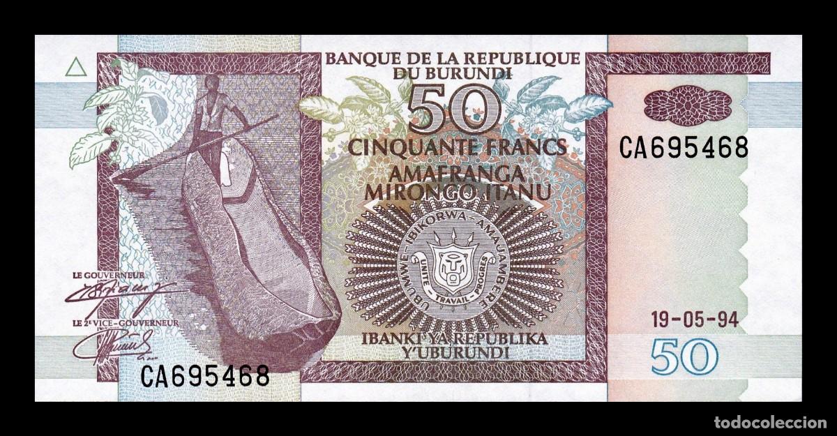 Billetes extranjeros: Burundi 50 Francos 1994 Pick 36a Sc Unc