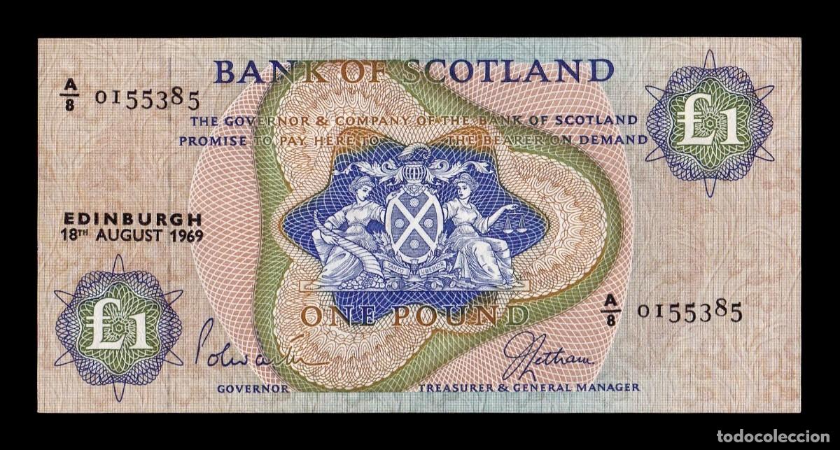 Billetes extranjeros: Escocia Bank of Scotland 1 Libra 1968 Pick 109b Ebc/Sc- Xf/aUnc