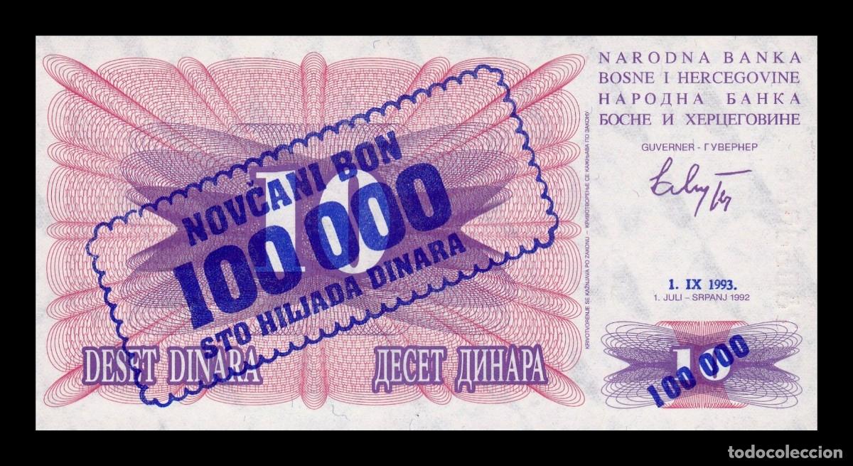 Billetes extranjeros: Bosnia Herzegovina 100000 Dinara 1993 Pick 34a Sc Unc