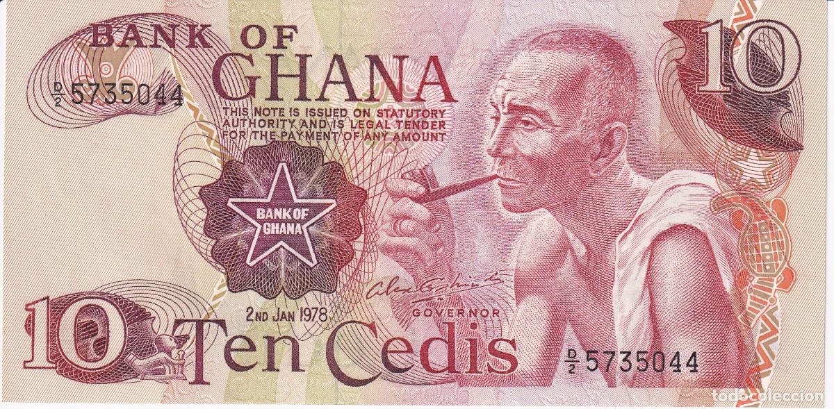 Billetes extranjeros: BILLETE DE GHANA DE 10 CEDI DEL A&Ntilde;O 1978 SIN CIRCULAR (SC)