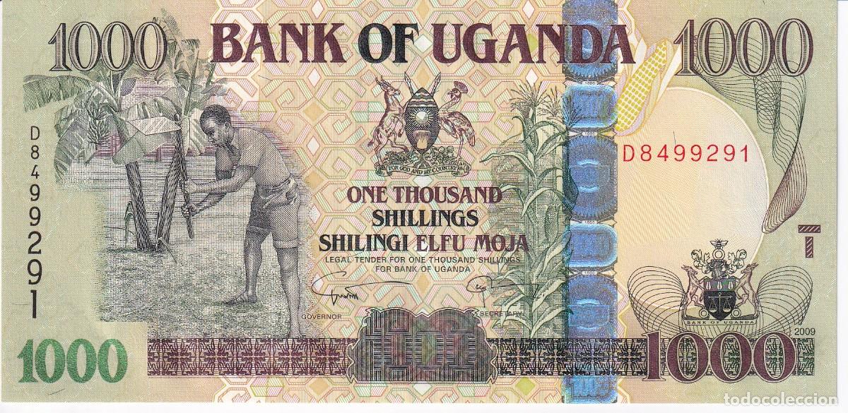 Billetes extranjeros: BILLETE DE UGANDA DE 1000 SHILLINGS DEL A&Ntilde;O 2009 SIN CIRCULAR (SC)