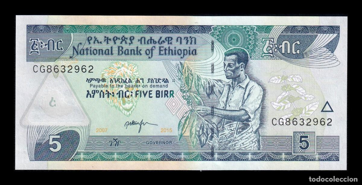 Billetes extranjeros: Etiop&iacute;a 5 Birr 2015 Pick 47g Sc Unc