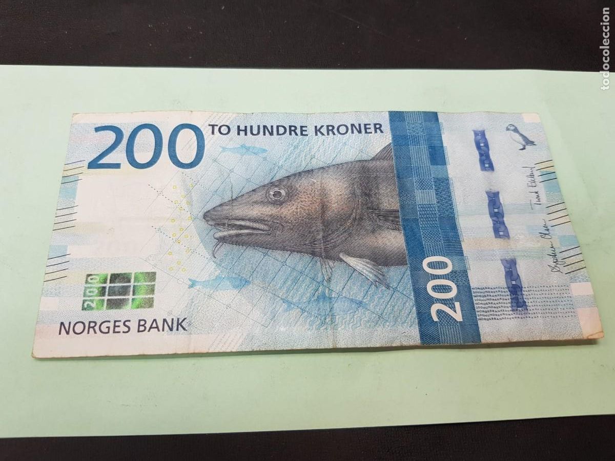 Billetes extranjeros: NORUEGA-200 CORONAS-2016