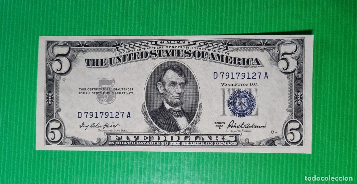 Billetes extranjeros: ESTADOS UNIDOS USA SC-/EBC++ | SOLO ACEPTO PAYPAL| BILLETE $ 5 DOLARES 1953 LEER DESCRIP