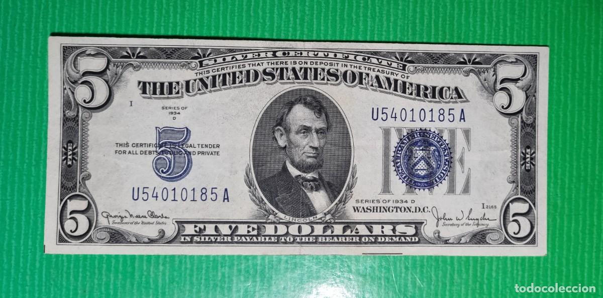 Billetes extranjeros: ESTADOS UNIDOS USA EXCELENTE | SOLO ACEPTO PAYPAL| BILLETE $ 5 DOLARES 1934 LEER DESCRIPCION