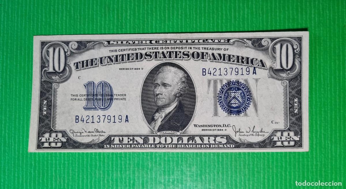 Billetes extranjeros: ESTADOS UNIDOS USA EXCELENTE | SOLO ACEPTO PAYPAL| BILLETE $ 10 DOLARES 1934 LEER DESCRIPCION