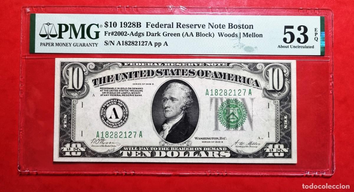 Billetes extranjeros: ESTADOS UNIDOS USA PMG EPQ | SOLO ACEPTO PAYPAL| BILLETE $ 10 DOLARES 1928 LEER DESCRIPCION
