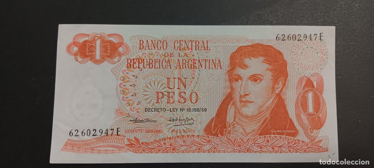Billetes extranjeros: ARGENTINA 1 PESO 1974 LEY 18.188/69 S/C P=293