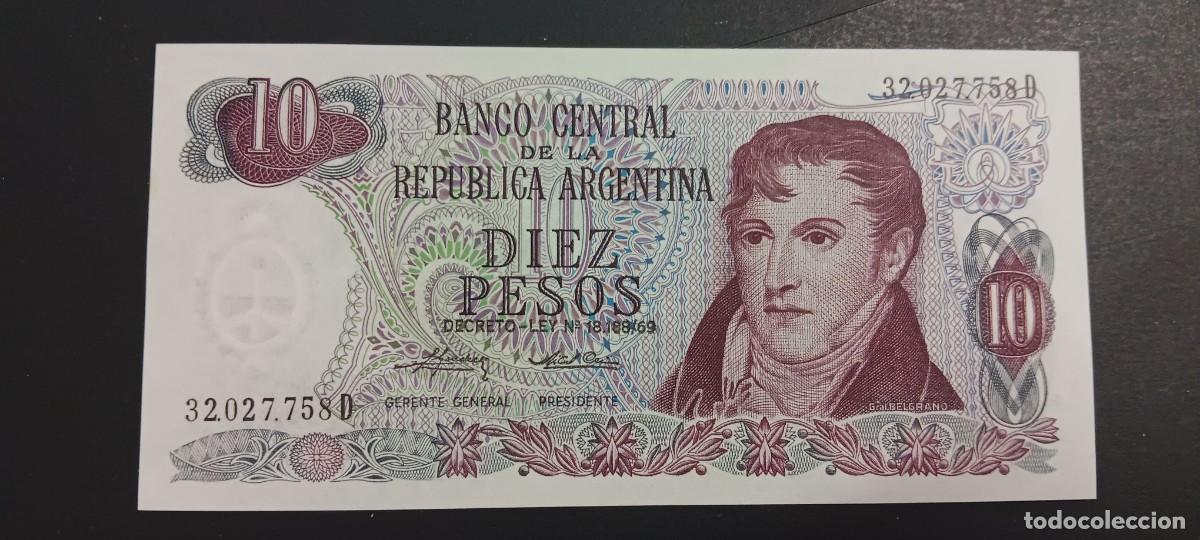 Billetes extranjeros: ARGENTINA 10 PESOS 1973-1976 LEY 18.188/69 S/C P=295