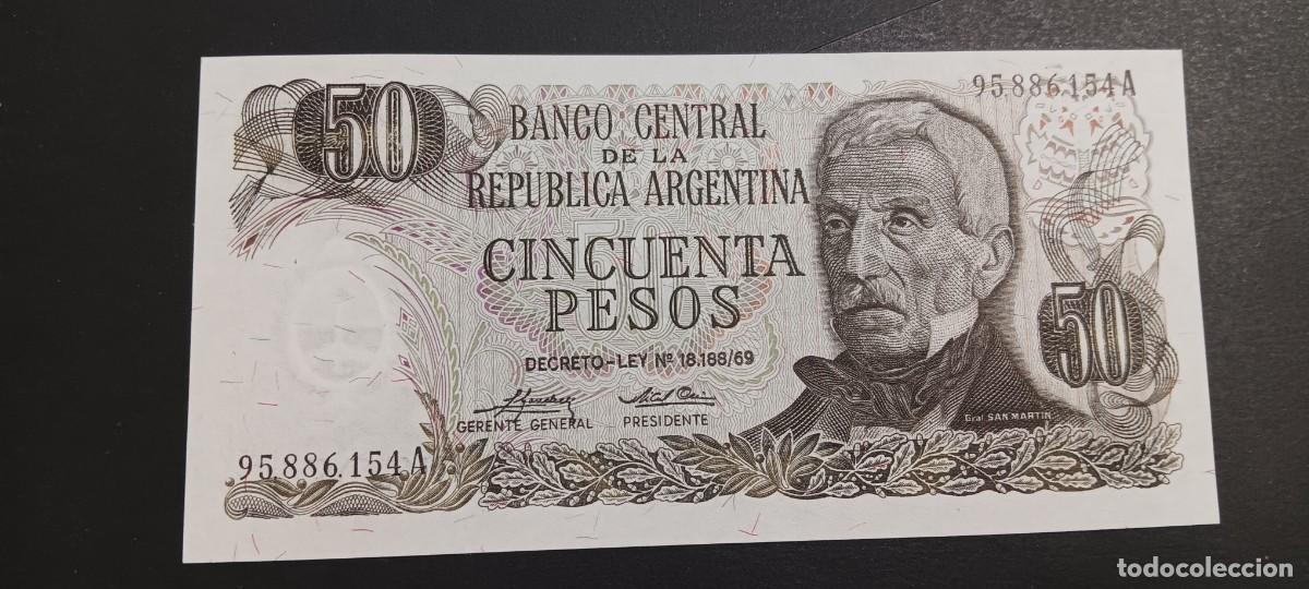 Billetes extranjeros: ARGENTINA 50 PESOS 1974-1975 LEY 18.188/69 S/C P=296