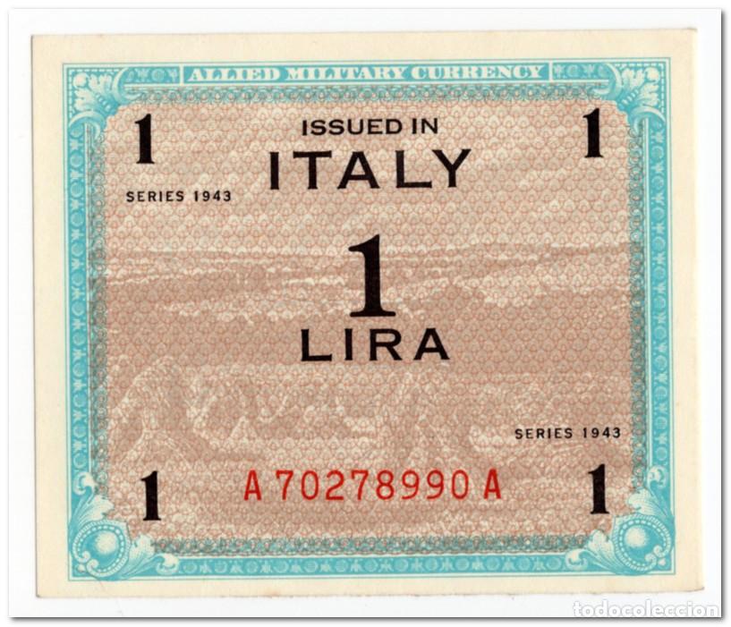 Billetes extranjeros: ITALY,ALLIED MILITARY CURRENCY,1 LIRE,1943,P.M10,AU-UNC
