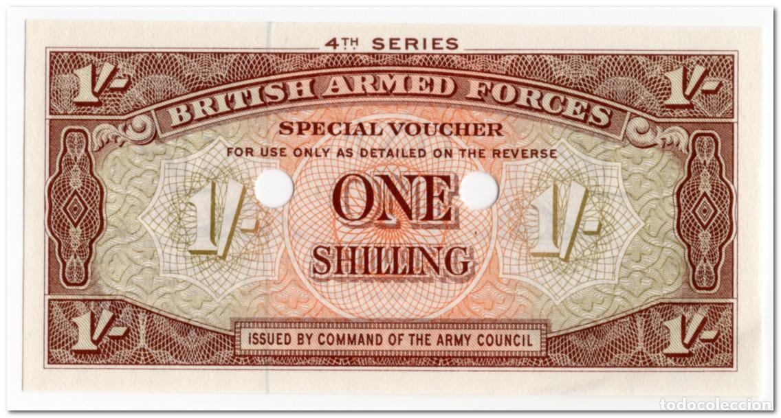 Billetes extranjeros: BRITISH ARMED FORCES,1 SHILLING,CANCELLED,1962,P.M32b,AU-UNC
