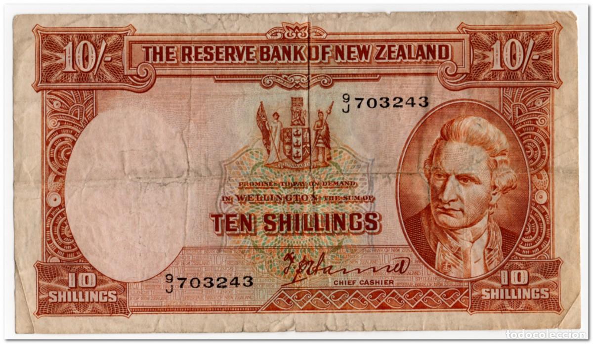 Billetes extranjeros: NEW ZEALAND,10 SHILLINGS,1940-55,P.158a,FINE