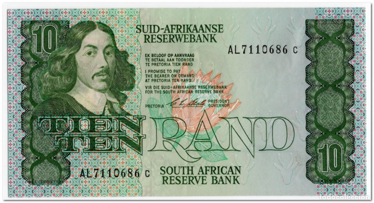 Billetes extranjeros: SOUTH AFRICA,10 RAND,1990-93,P.120e,XF