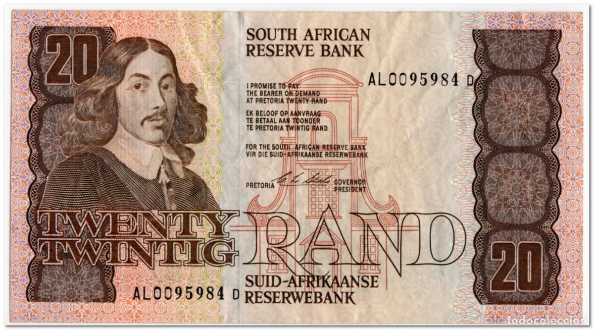 Billetes extranjeros: SOUTH AFRICA,20 RAND,1990-93,P.121e,aVF