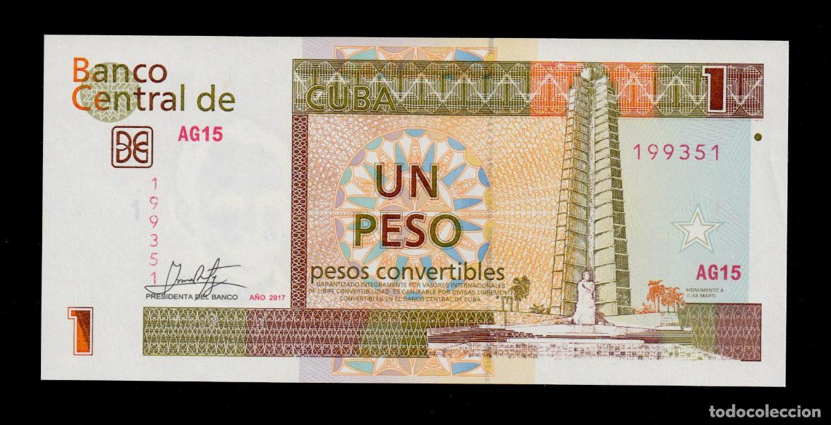 Billetes extranjeros: CUBA 1 PESO CONVERTIBLE CUC 2017 UNC/SC Pick.FX46f Serie 199351 Alfa AG-15