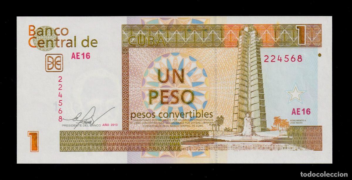 Billetes extranjeros: CUBA 1 PESO CONVERTIBLE CUC 2013 UNC/SC Pick.FX46d Serie 224568 Alfa AE-16