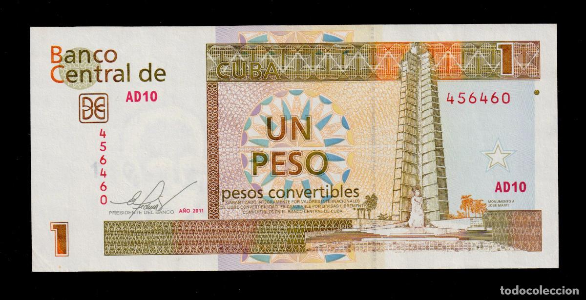 Billetes extranjeros: CUBA 1 PESO CONVERTIBLE CUC 2011 UNC/SC Pick.FX46c Serie 456460 Alfa AD-10