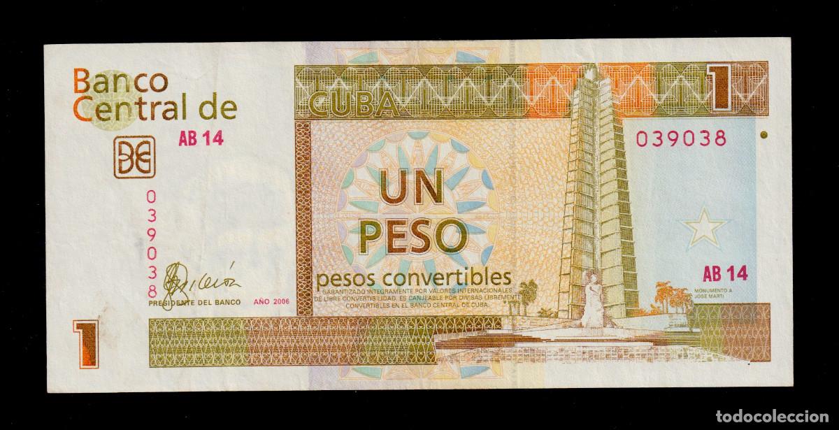 Billetes extranjeros: CUBA 1 PESO CONVERTIBLE CUC 2006 XF+/EBC- Pick.FX46a Serie 039038 Alfa AB-14
