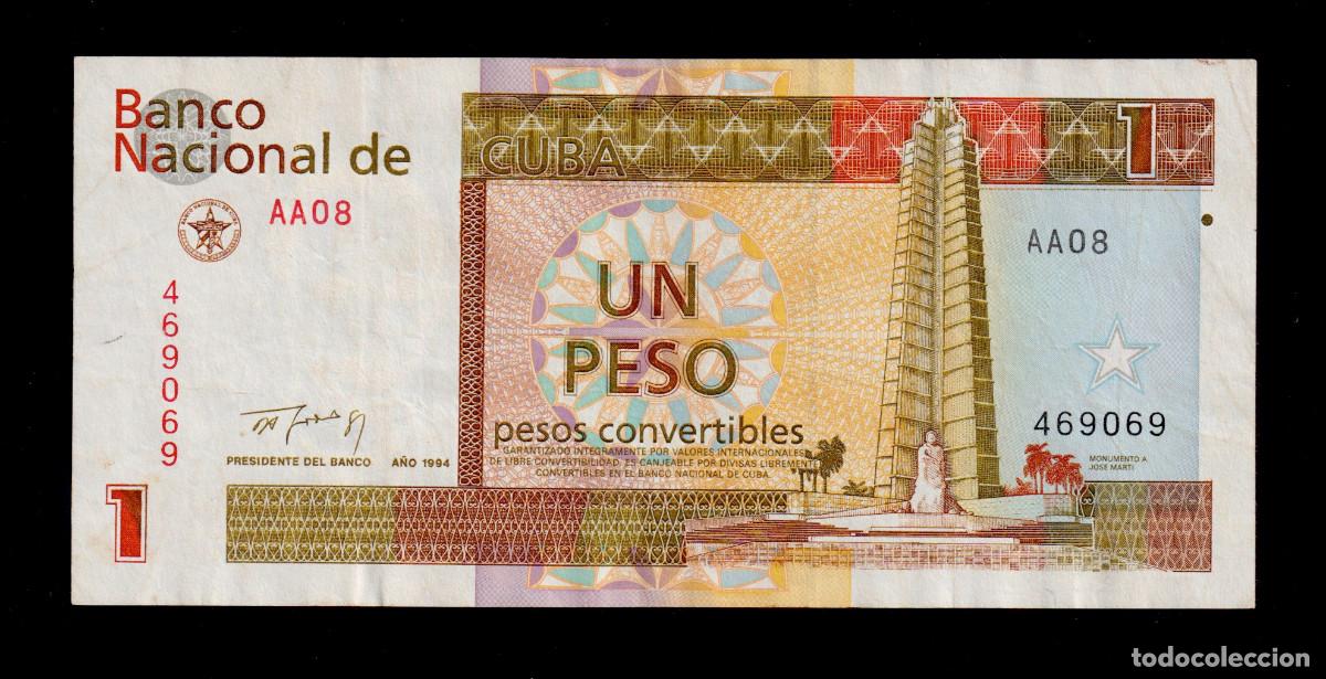 Billetes extranjeros: CUBA 1 PESO CONVERTIBLE CUC 1994 XF/EBC- Pick.FX37a Serie 469069 Alfa AA-08