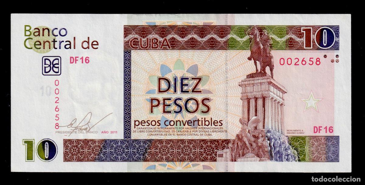 Billetes extranjeros: CUBA 10 PESOS CONVERTIBLES CUC 2011 XF/EBC- Pick.FX49d Serie 002658 Alfa DF-16