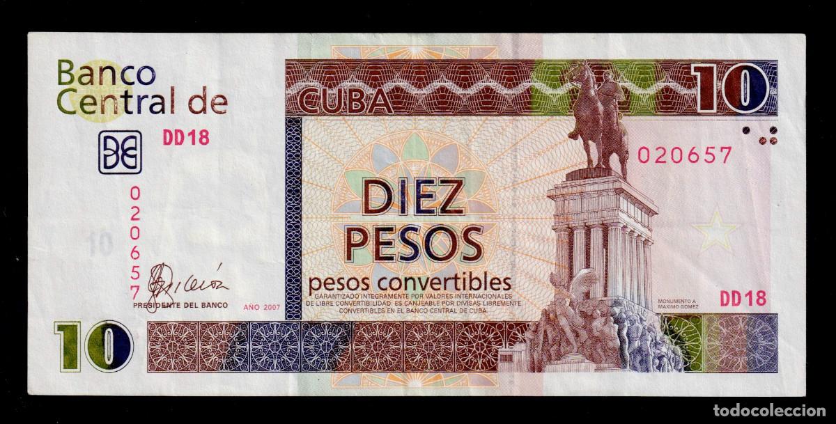 Billetes extranjeros: CUBA 10 PESOS CONVERTIBLES CUC 2007 XF/EBC- Pick.FX49b Serie 020657 Alfa DD-18