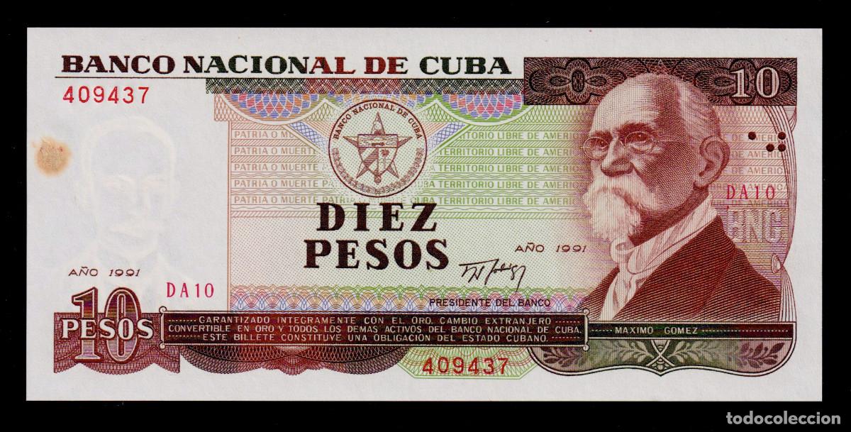 Billetes extranjeros: CUBA 10 PESOS 1991 UNC/SC- Pick.109a Serie 409437 Alfa DA-10