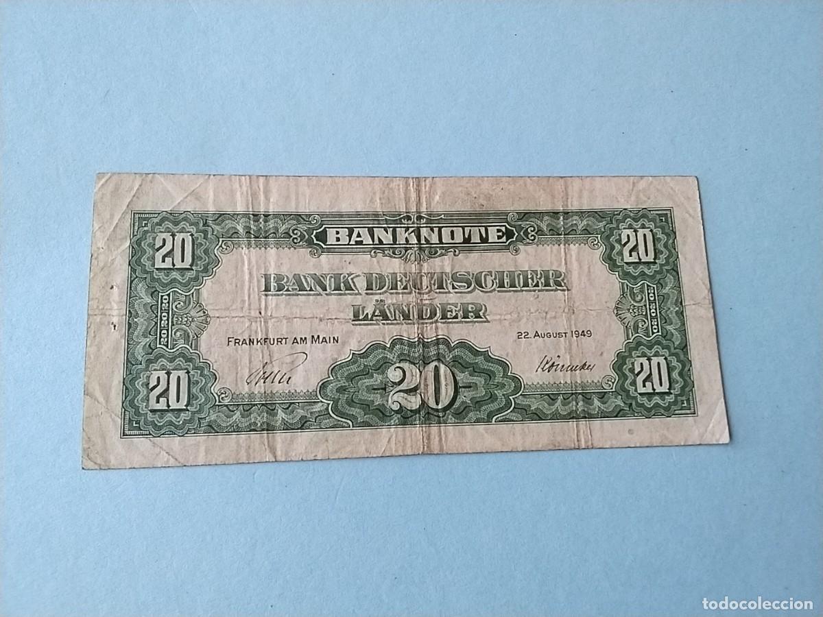Billetes extranjeros: Billete 20 Deutche Mark 1949 - Foto 2