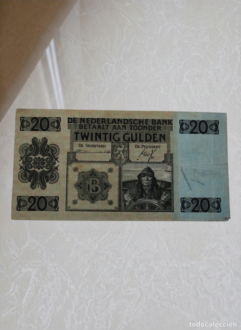 Billetes extranjeros: Netherlands 20 Gulden Banknote Helmsman Stuurman