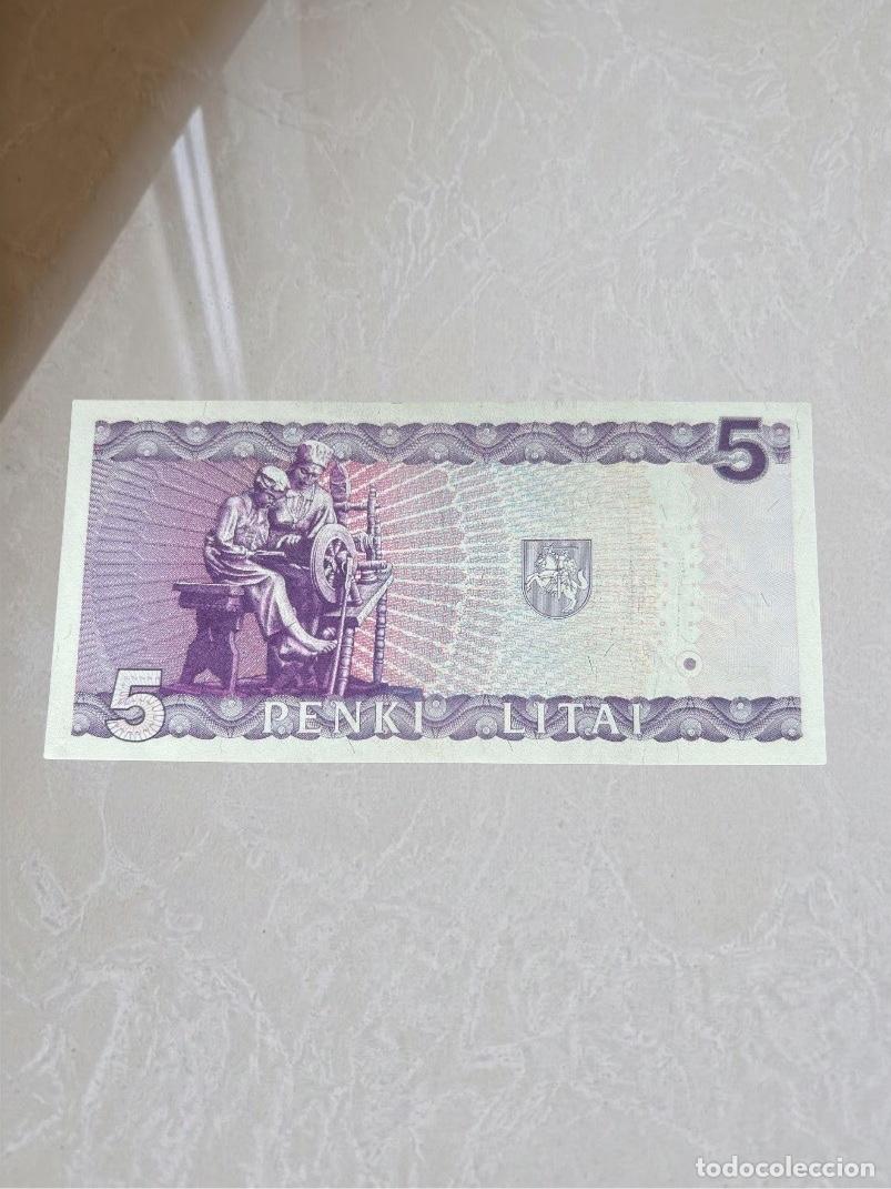 Billetes extranjeros: Lithuania 5 Litai 1993 Banknote