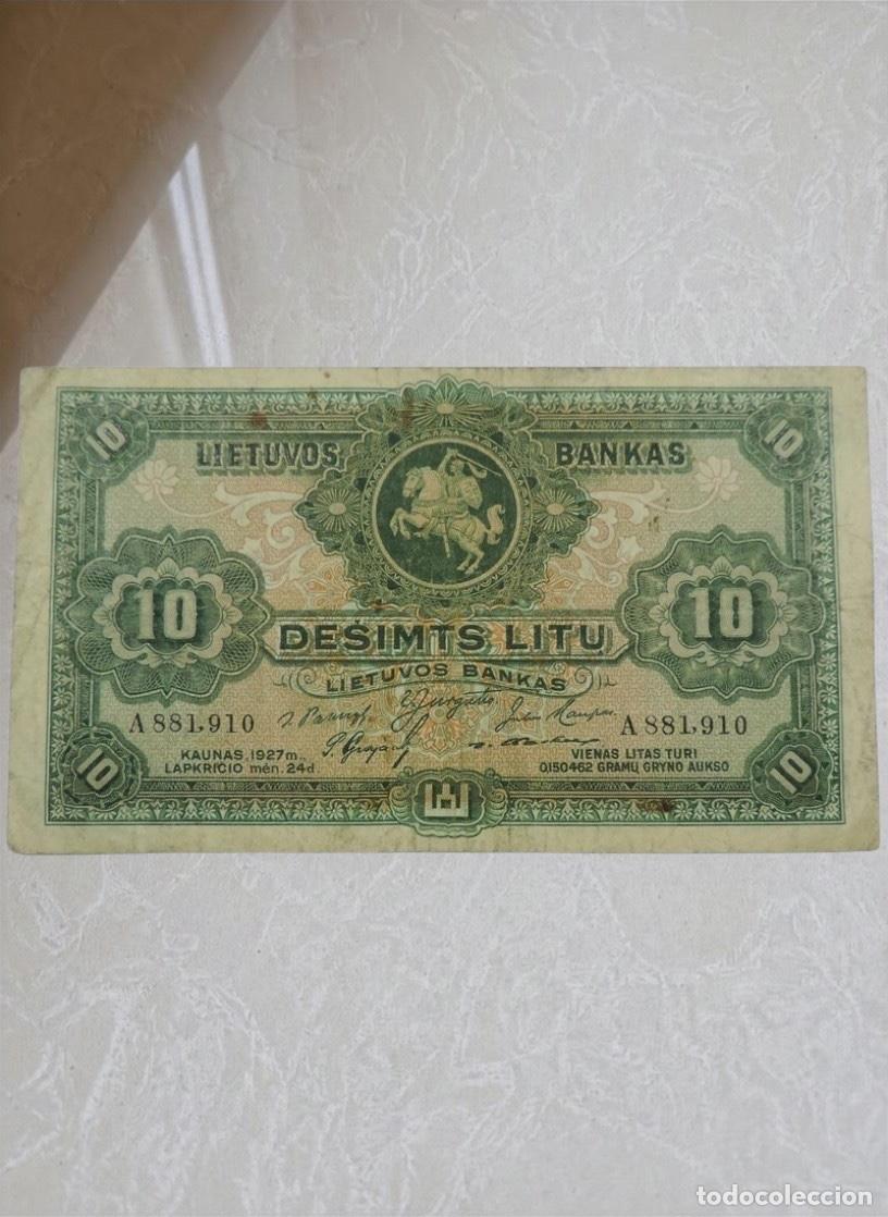 Billetes extranjeros: Lithuania 10 Litu 1927 Banknote