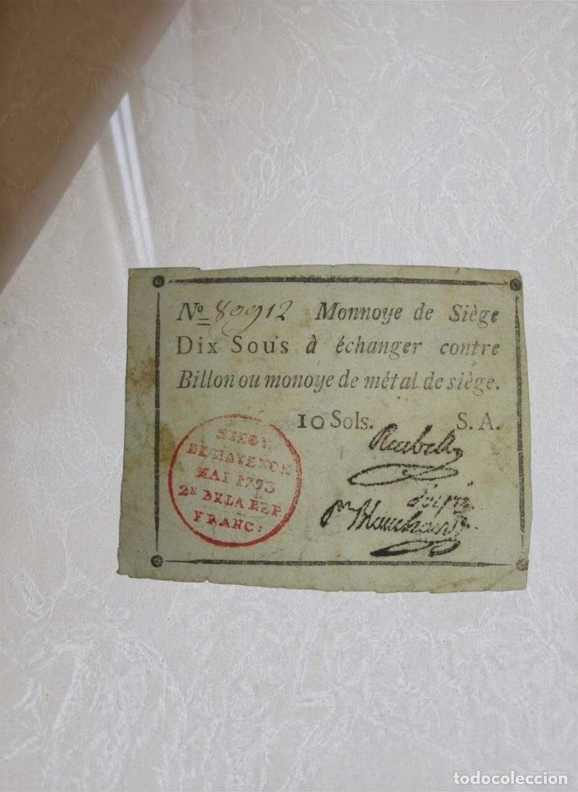 Billetes extranjeros: Germany Mainz Siege of Mayence 10 Sols 1793 Banknote