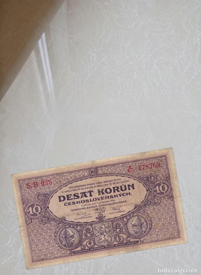 Billetes extranjeros: Czechoslovakia 10 Korun 1927 Banknote