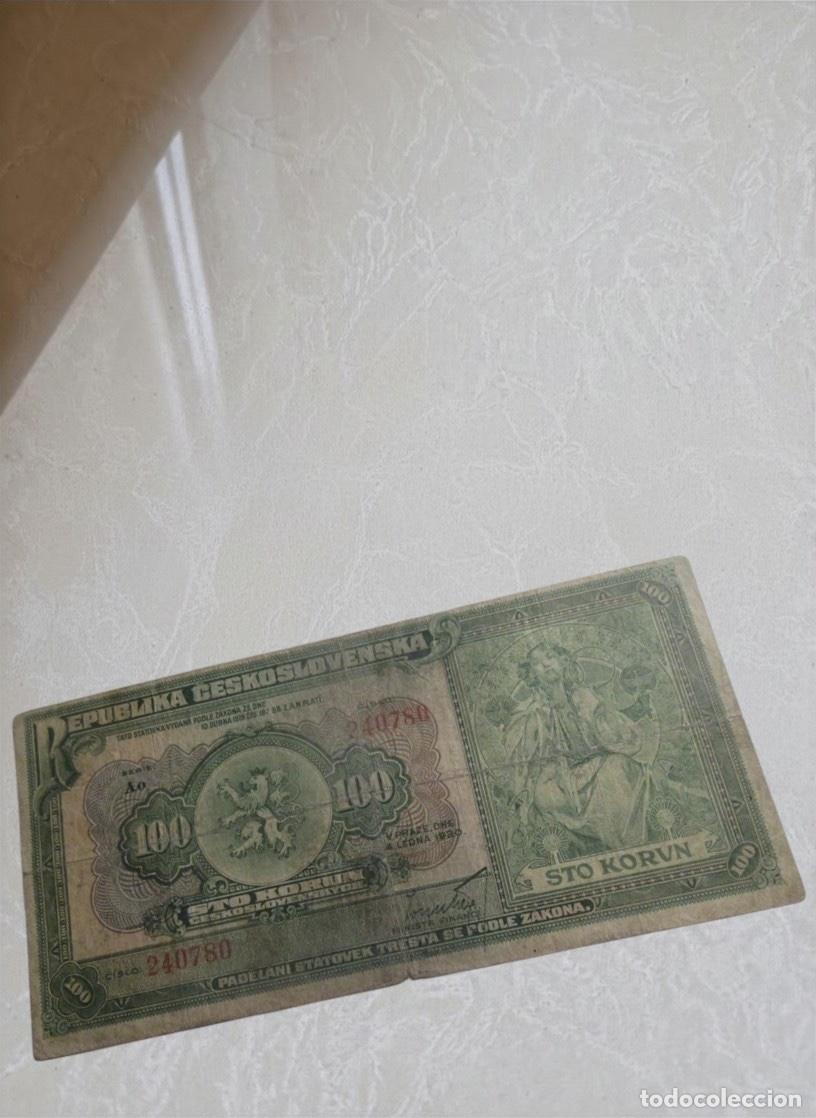 Billetes extranjeros: Czechoslovakia 100 Korun 1920 Banknote