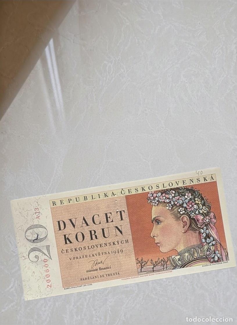 Billetes extranjeros: Czechoslovakia 20 Korun 1949 Banknote
