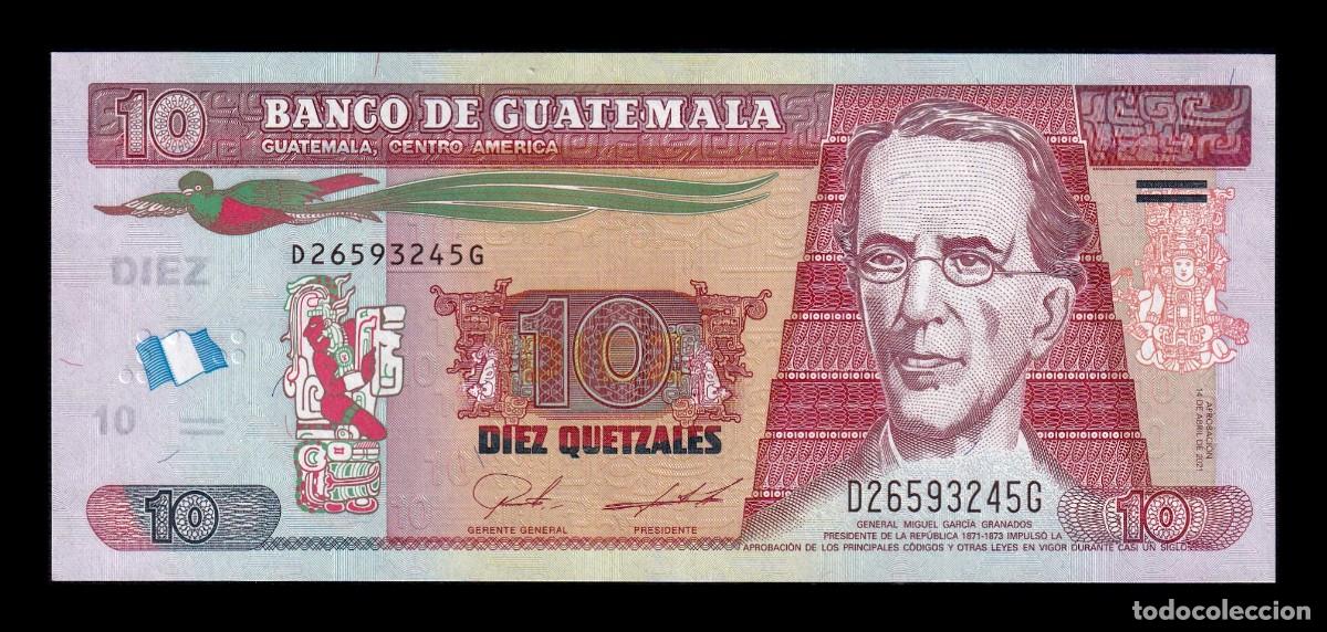 Billetes extranjeros: Guatemala 10 Quetzales Miguel Garc&iacute;a Granados 2021 Pick 123Ah Sc Unc