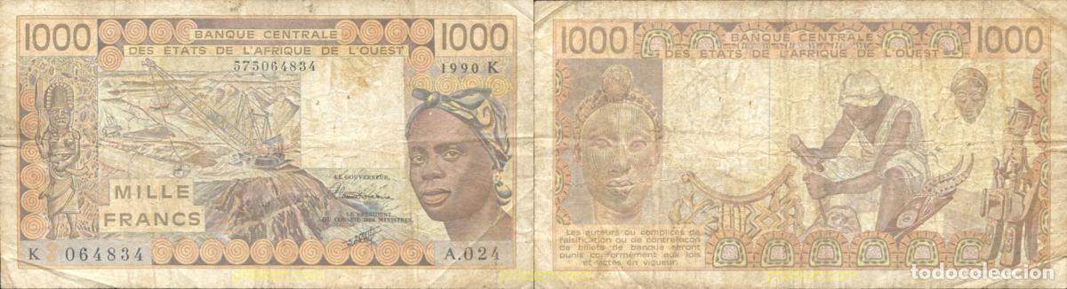 International Banknotes: 1364 AFRICA OCCIDENTAL FRANCESA 1981 1000 FRANCS ESTADOS DEL OESTE AFRICANO 1981