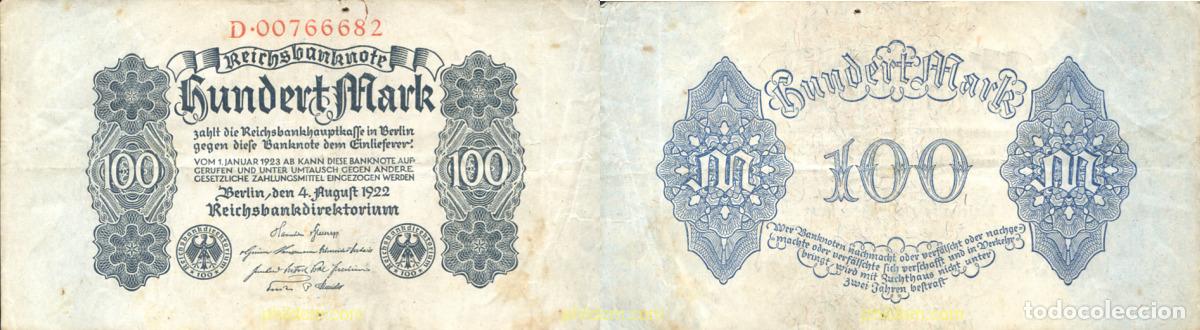 International Banknotes: 1446 ALEMANIA 2019 GERMANY 100 MARK 1922