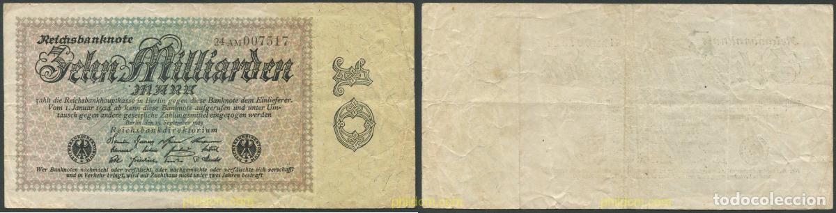 Billets internationaux: 1475 ALEMANIA 1923 GERMANY 5 MILLIARDE MARK 1923