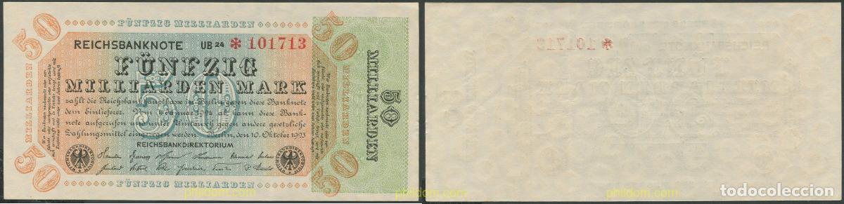 Billets internationaux: 1479 ALEMANIA 1923 GERMANY 50 MILLIARDEN MARK 1923