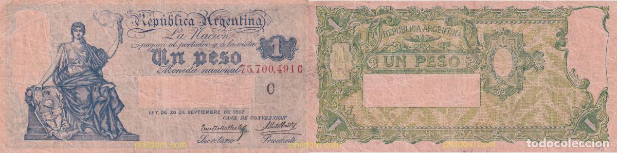 Banconote internazionali: 1561 ARGENTINA 1897 ARGENTINA 1 PESO 1897