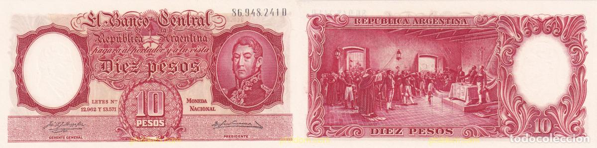 Banconote internazionali: 1580 ARGENTINA 1954 ARGENTINA 10 PESOS 1954 - 1963