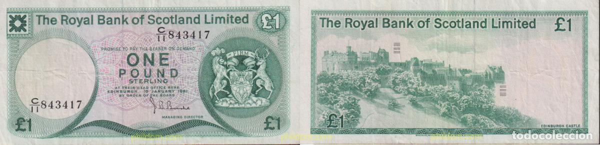 Billetes extranjeros: 1631 GRAN BRETA&Ntilde;A. Escocia 1981 SCOTLAND 1 POUNDS 1981
