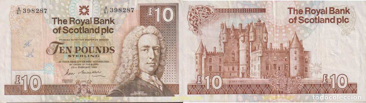 Billetes extranjeros: 1644 GRAN BRETA&Ntilde;A. Escocia 1989 SCOTLAND 10 POUNDS 1994