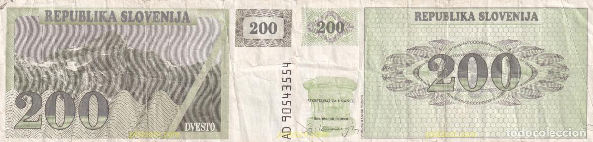 Internationale Banknoten: 1827 ESLOVENIA 1990 SLOVENIA 200 TOLARJEV 1990 SLOVENIJE