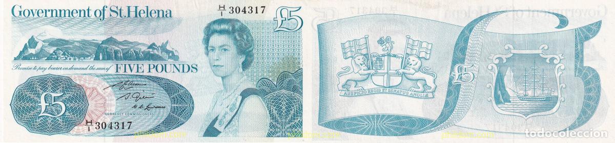 Internationale Banknoten: 2003 SANTA ELENA 1976 SANTA HELENA 5 POUNDS 1976