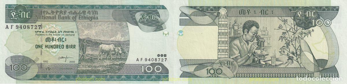 Billetes extranjeros: 2095 ETIOPIA 2000 100 BIRR ETHIOPIA 1992 2000