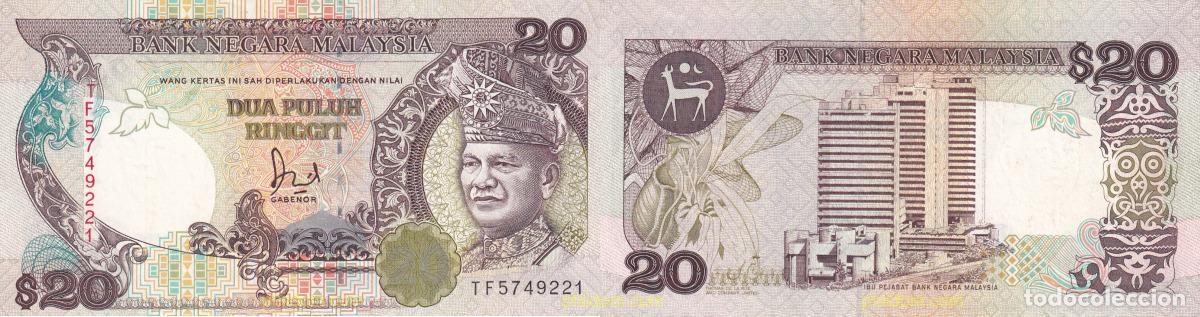 Billetes extranjeros: 2140 MALASIA 1989 1989 MALAYSIA 20 RINGGIT